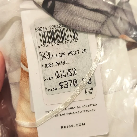 NWT REISS | $370 Dione Leaf Print Dress - Picture 6 of 7